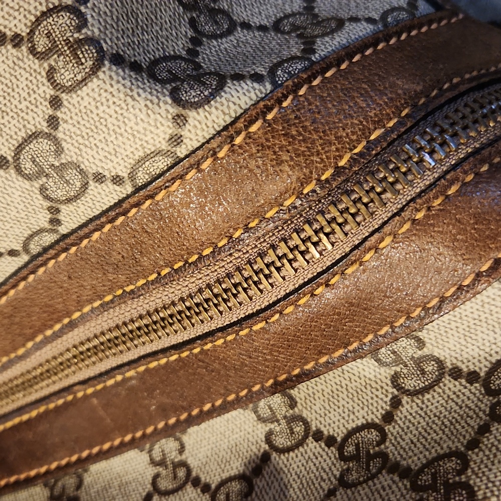 GUCCI suitcase oversized large travel satchel vintage, GG logo RARE original key - Picture 13 of 14